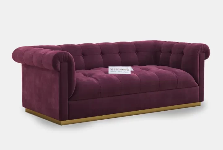MORRISON 3 SEATER FABRIC SOFA (VELVET, DARK PURPLE)