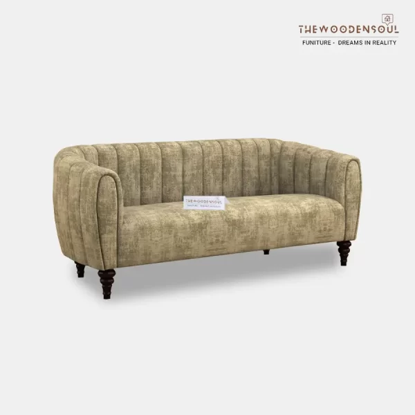 AMAYA THREE SEATER FABRIC SOFA (COTTON, PATCHY CREAM)