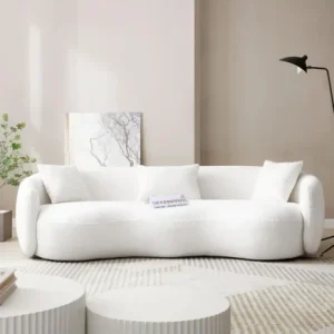 Comfortable 4-Seater Acanva Modern Curved Febric Sofa