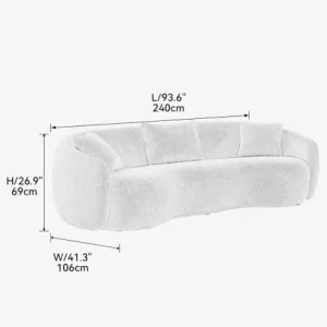 modern curved febric sofa