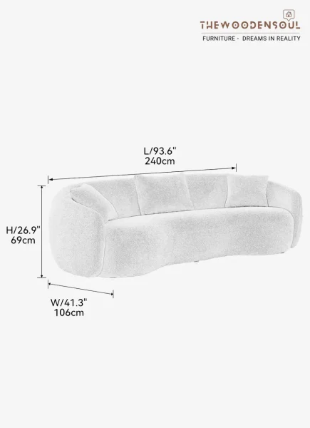 modern curved febric sofa