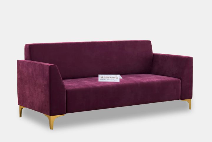 Dark Purple Velvet Nayobi 3-Seater Sofa for a modern living room