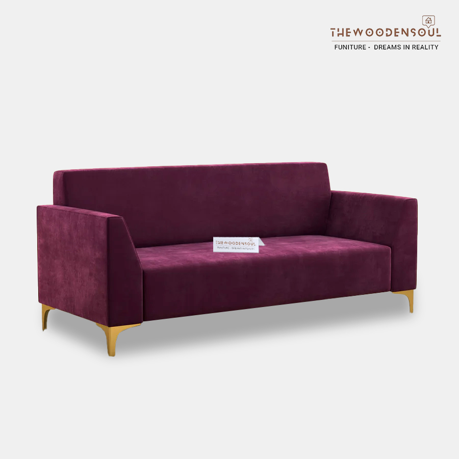 Dark Purple Velvet Nayobi 3-Seater Sofa Dark Purple Velvet Nayobi 3-Seater Sofa