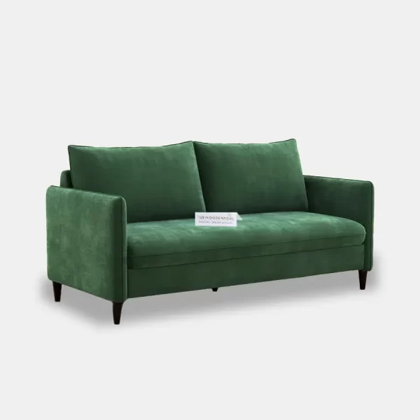 Luxurious forest green velvet Citron 3 seater sofa