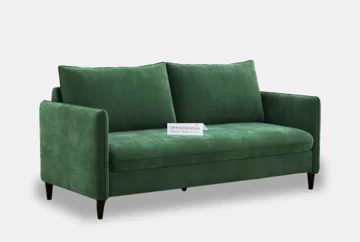 Luxurious forest green velvet Citron 3 seater sofa