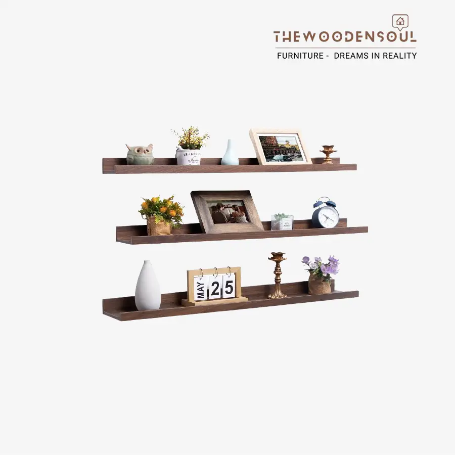 Streem Sheesham Wood Floating Shelves