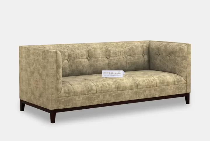 Loren Three-Seating Fabric Sofa in Faux Cream and Cotton