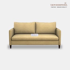 Citron 3-Seater Fabric Sofa in Cotton – Faux Cream