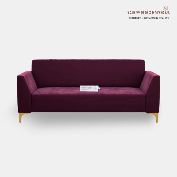 Dark Purple Velvet Nayobi 3-Seater Sofa for a modern living room