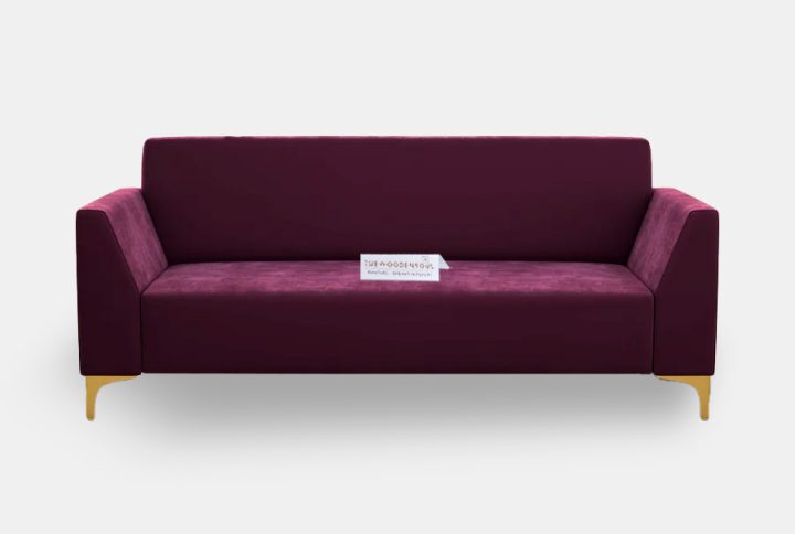Dark Purple Velvet Nayobi 3-Seater Sofa for a modern living room