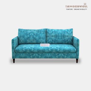 Citron 3-Seater Fabric Sofa in Cotton – Teal Blue