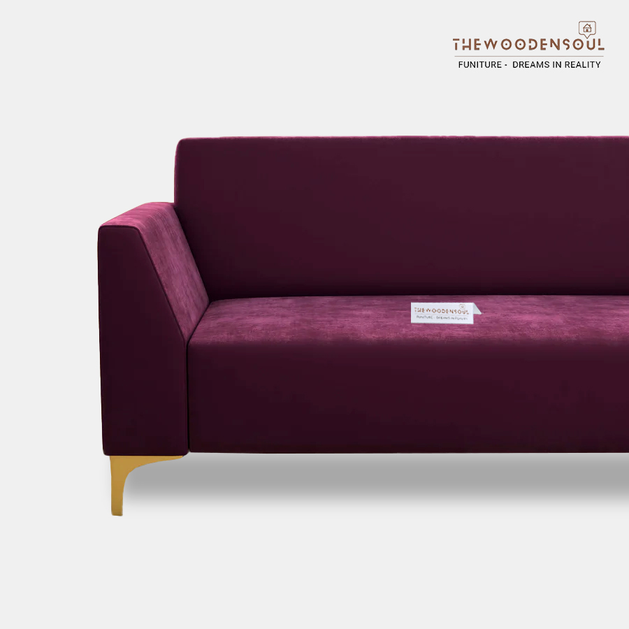 Dark Purple Velvet Nayobi 3-Seater Sofa Dark Purple Velvet Nayobi 3-Seater Sofa