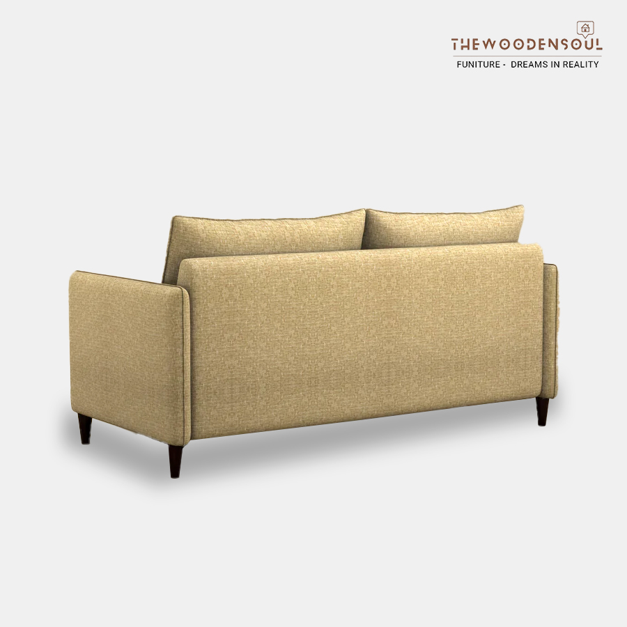 Citron 3-Seater Fabric Sofa in Cotton – Faux Cream