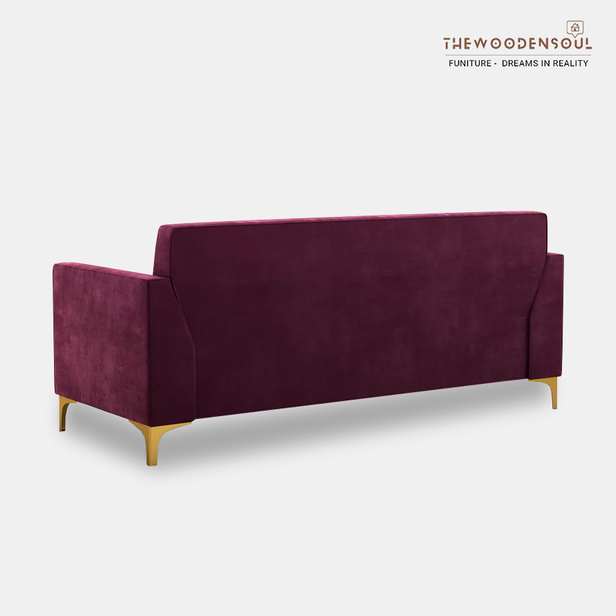 Dark Purple Velvet Nayobi 3-Seater Sofa Dark Purple Velvet Nayobi 3-Seater Sofa