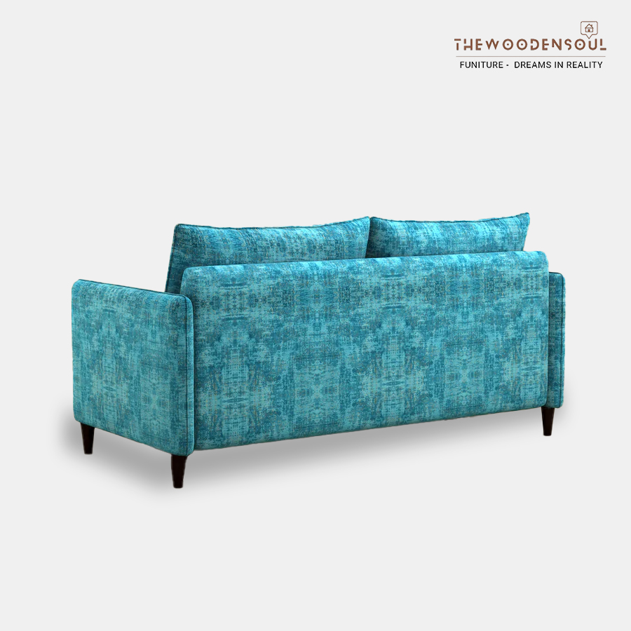 Citron 3-Seater Fabric Sofa in Cotton – Teal Blue