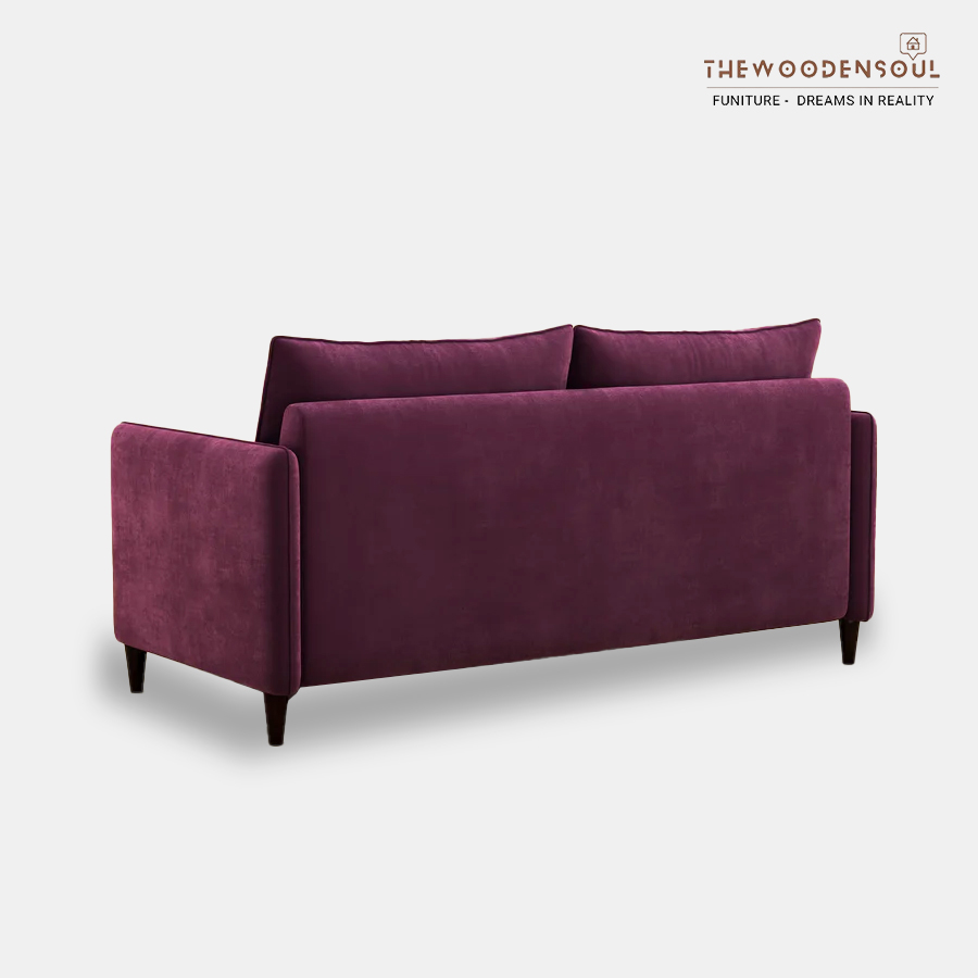 Citron 3-Seater Velvet Fabric Sofa in Dark Purple