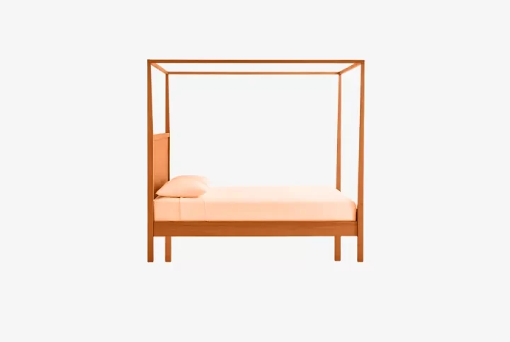 Solid Wood Driftwood Queen Canopy Bed