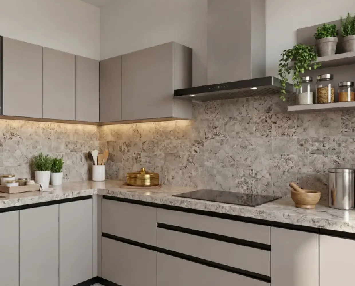L shape Modular Kitchen2