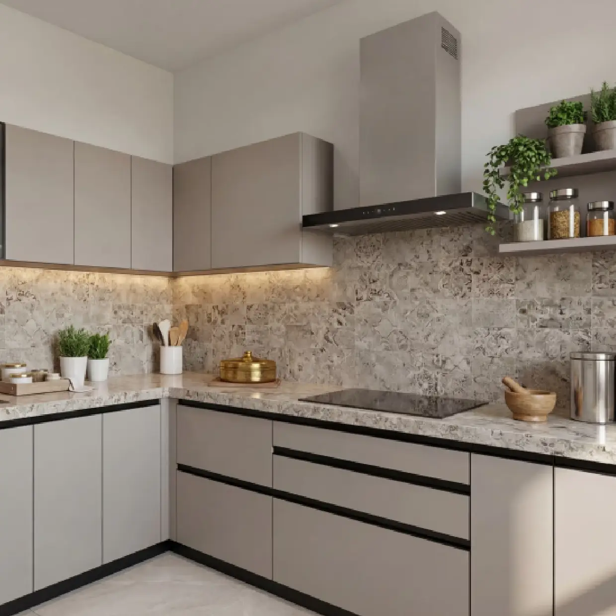 L Shape Modular Kitchen – The Wooden Soul L Shape Modular Kitchen – The Wooden Soul