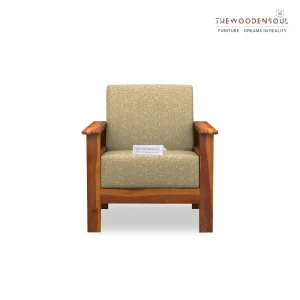Edwin 3+1+1 Wooden Sofa Set in Honey Finish