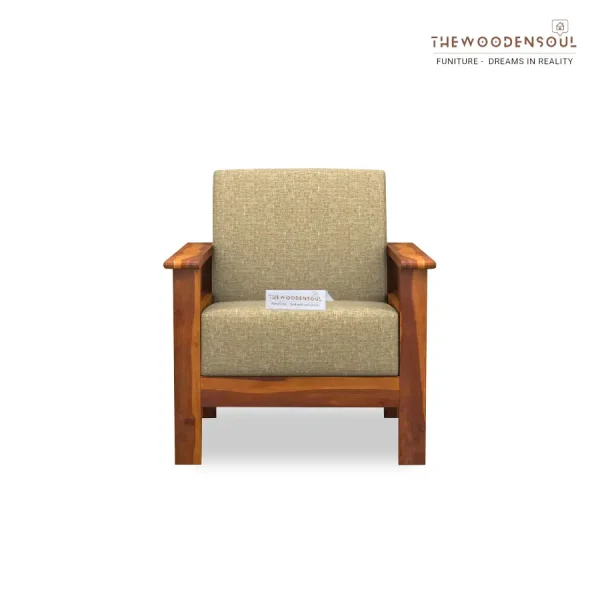 Edwin 3+1+1 Wooden Sofa Set in Honey Finish