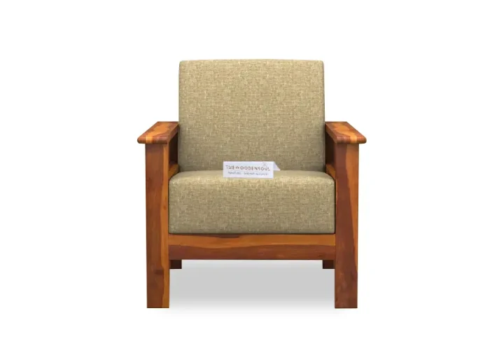 Edwin 3+1+1 Wooden Sofa Set in Honey Finish