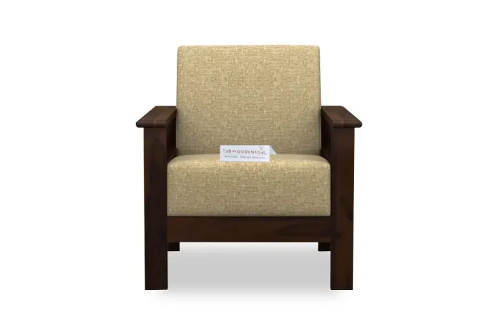 Edwin 1 Seater Wooden Sofa in Walnut Finish