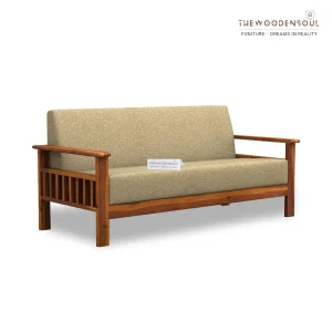 Edwin 3+1+1 Wooden Sofa Set in Honey Finish