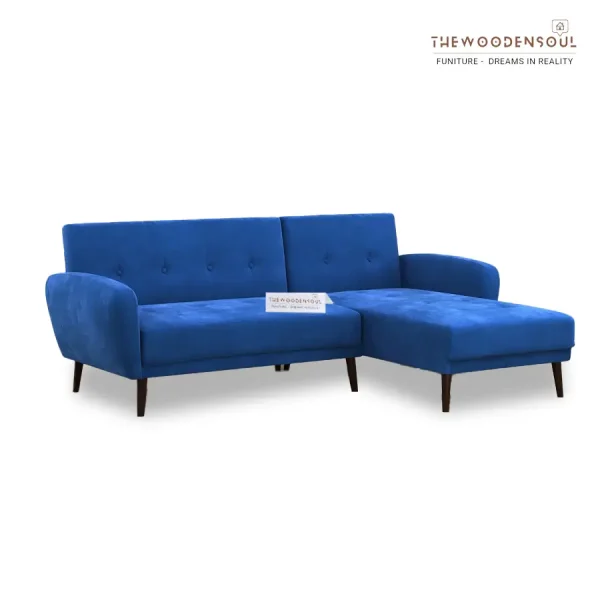 Daisy L Shape Sofa in Royal Blue Velvet